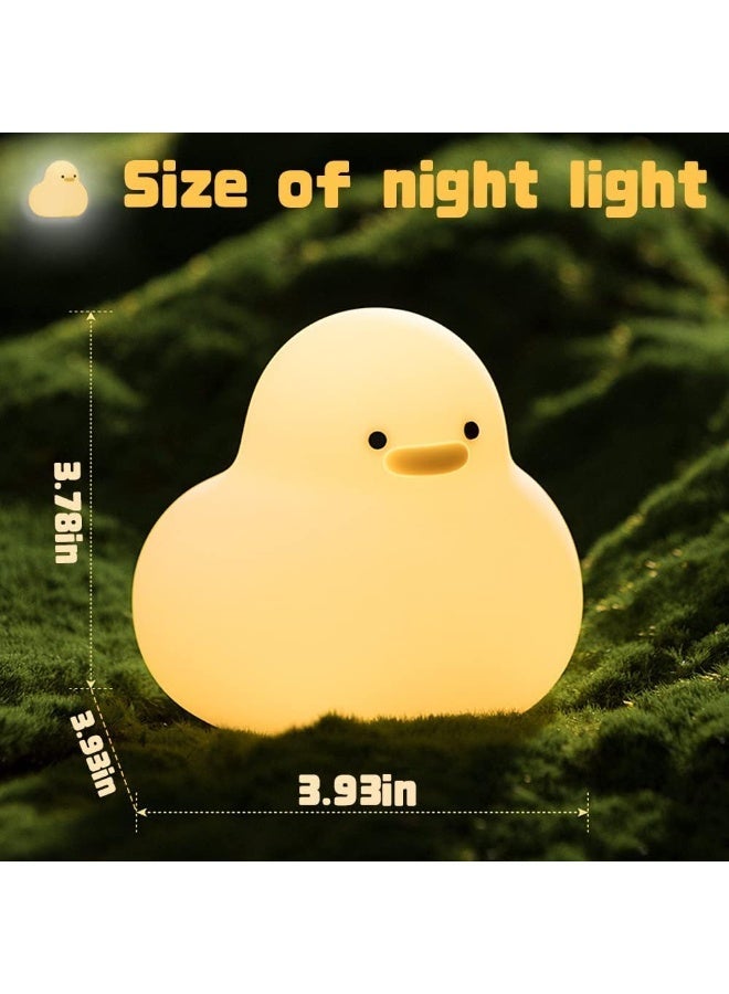 Night Light for Kids,Cute Silicone Nursery Duck Lamp for Baby and Toddler,Animal NightLight for Boys and Girls,Squishy Night Lamp for Bedroom,Kawaii Bedside Lamp for Kids Room - Image 2